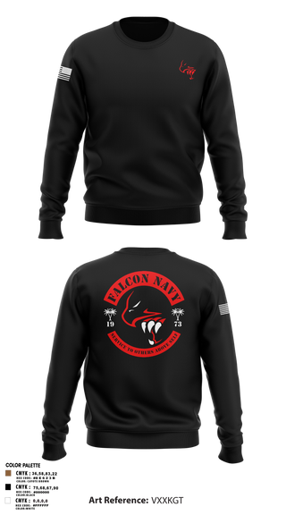 Crew Neck Sweatshirt, Falcon Navy, , Teamtime, Team time, sublimation, custom sports apparel, team uniforms, spirit wear, spiritwear, sports uniforms, custom shirts, team store, custom team store, fundraiser sports, apparel fundraiser