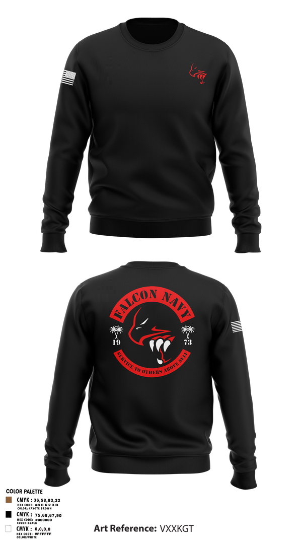 Crew Neck Sweatshirt, Falcon Navy, , Teamtime, Team time, sublimation, custom sports apparel, team uniforms, spirit wear, spiritwear, sports uniforms, custom shirts, team store, custom team store, fundraiser sports, apparel fundraiser