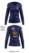 B2 Patriots barrel Women's Long Sleeve V-neck Shirt - 1