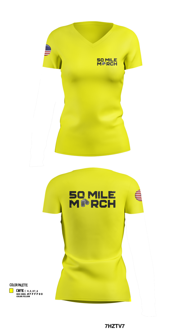 Womens Short Sleeve Vneck Shirt, 50 Mile March, , Teamtime, Team time, sublimation, custom sports apparel, team uniforms, spirit wear, spiritwear, sports uniforms, custom shirts, team store, custom team store, fundraiser sports, apparel fundraiser