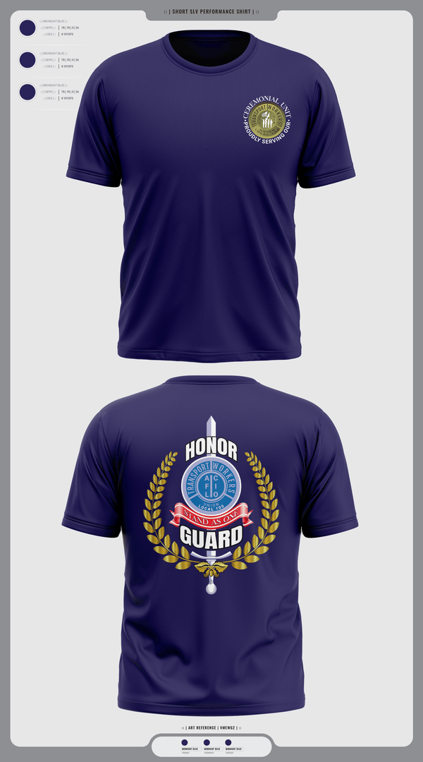 Short Sleeve Performance Shirt, Twu Local 100 Ceremonial Unit & Honor Guard, Golf, Teamtime, Team time, sublimation, custom sports apparel, team uniforms, spirit wear, spiritwear, sports uniforms, custom shirts, team store, custom team store, fundraiser sports, apparel fundraiser