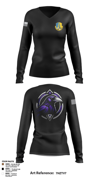 Womens Long Sleeve Vneck Shirt, 319th IEW, , Teamtime, Team time, sublimation, custom sports apparel, team uniforms, spirit wear, spiritwear, sports uniforms, custom shirts, team store, custom team store, fundraiser sports, apparel fundraiser