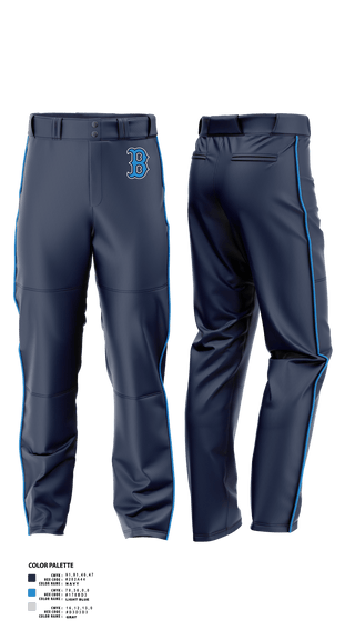 Baseball Pants, Beacon Bluedemons, Baseball, Teamtime, Team time, sublimation, custom sports apparel, team uniforms, spirit wear, spiritwear, sports uniforms, custom shirts, team store, custom team store, fundraiser sports, apparel fundraiser