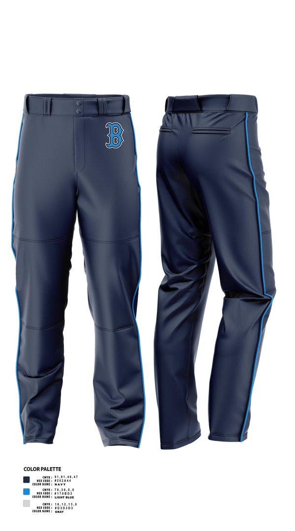 Baseball Pants, Beacon Bluedemons, Baseball, Teamtime, Team time, sublimation, custom sports apparel, team uniforms, spirit wear, spiritwear, sports uniforms, custom shirts, team store, custom team store, fundraiser sports, apparel fundraiser