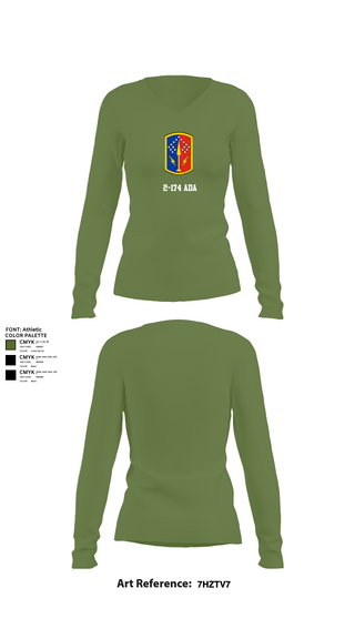 Womens Long Sleeve Vneck Shirt, 2-174 ADA, Army, Teamtime, Team time, sublimation, custom sports apparel, team uniforms, spirit wear, spiritwear, sports uniforms, custom shirts, team store, custom team store, fundraiser sports, apparel fundraiser