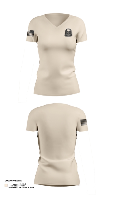 1-153 IN Scout Platoon 12516150 Women's Short Sleeve V-neck Shirt - 3