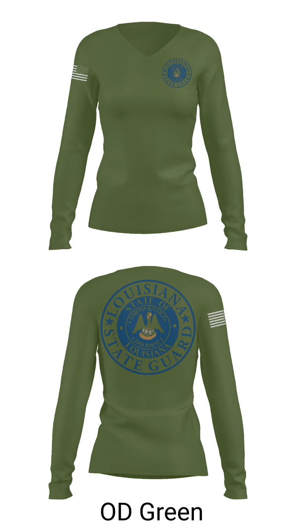 Womens Long Sleeve Vneck Shirt, 1st Area Command, , Teamtime, Team time, sublimation, custom sports apparel, team uniforms, spirit wear, spiritwear, sports uniforms, custom shirts, team store, custom team store, fundraiser sports, apparel fundraiser