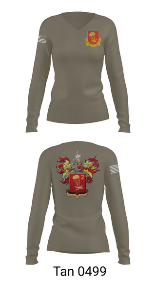 Womens Long Sleeve Vneck Shirt, 2-377 PFAR, Army, Teamtime, Team time, sublimation, custom sports apparel, team uniforms, spirit wear, spiritwear, sports uniforms, custom shirts, team store, custom team store, fundraiser sports, apparel fundraiser