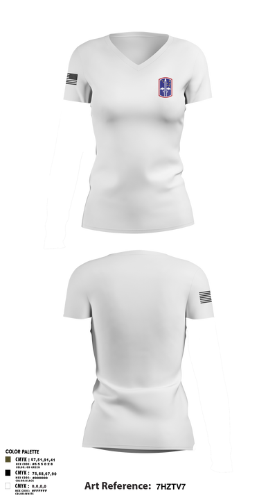 Hmh-772  Women's Short Sleeve V-neck Shirt - 2