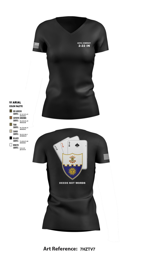 Womens Short Sleeve Vneck Shirt, Anvil company, 2-22 Infantry, Army, Teamtime, Team time, sublimation, custom sports apparel, team uniforms, spirit wear, spiritwear, sports uniforms, custom shirts, team store, custom team store, fundraiser sports, apparel fundraiser