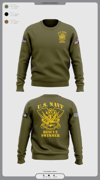 Crew Neck Sweatshirt, Aircrew Rescue Swimmer, , Teamtime, Team time, sublimation, custom sports apparel, team uniforms, spirit wear, spiritwear, sports uniforms, custom shirts, team store, custom team store, fundraiser sports, apparel fundraiser