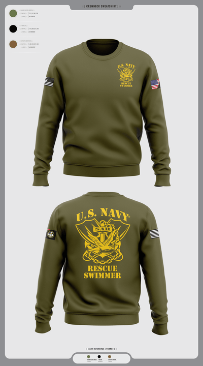 Aircrew Rescue Swimmer 89719017 Crew Neck Sweatshirt - 1