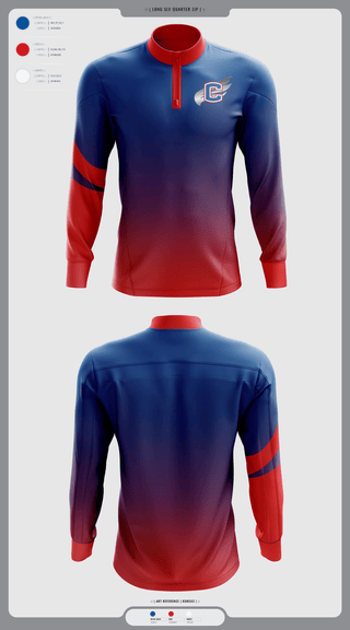 Quarter Zip Jacket, Cleveland Blue Raiders, Track & Field, Teamtime, Team time, sublimation, custom sports apparel, team uniforms, spirit wear, spiritwear, sports uniforms, custom shirts, team store, custom team store, fundraiser sports, apparel fundraiser