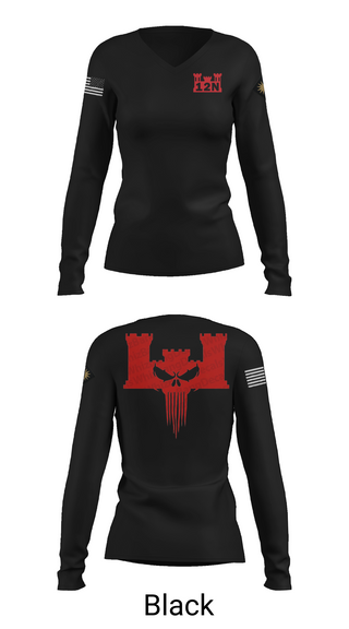 Womens Long Sleeve Vneck Shirt, A co 578th BEB, , Teamtime, Team time, sublimation, custom sports apparel, team uniforms, spirit wear, spiritwear, sports uniforms, custom shirts, team store, custom team store, fundraiser sports, apparel fundraiser