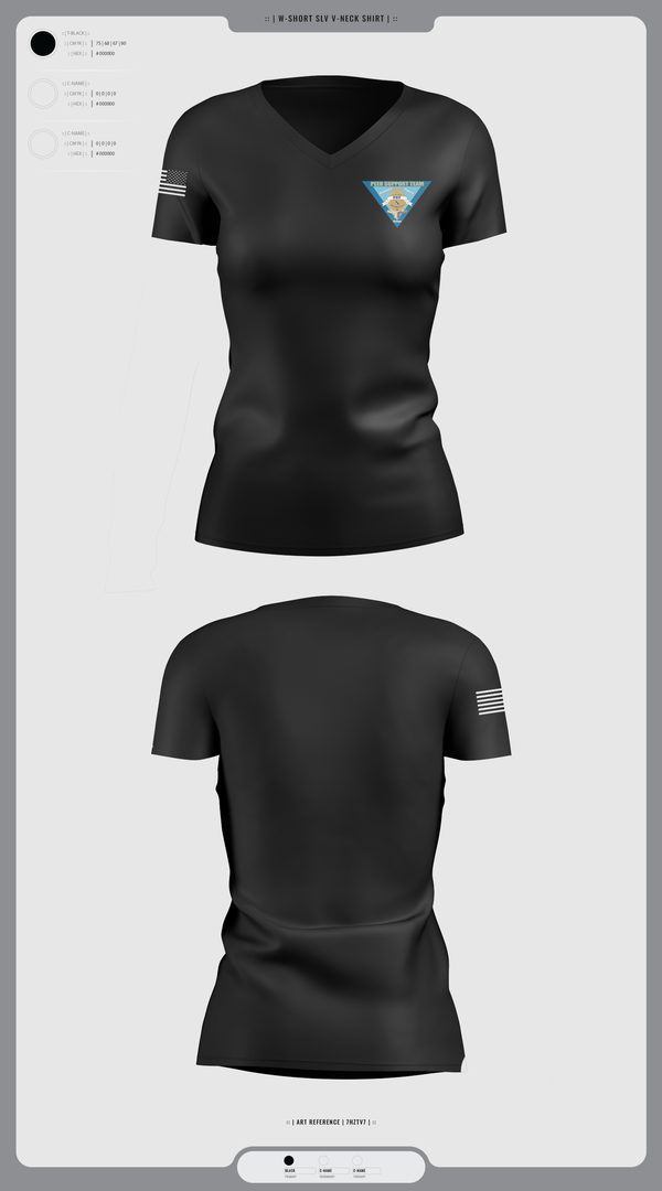 Womens Short Sleeve Vneck Shirt, Montgomery County Police Peer Support Team, Police, Teamtime, Team time, sublimation, custom sports apparel, team uniforms, spirit wear, spiritwear, sports uniforms, custom shirts, team store, custom team store, fundraiser sports, apparel fundraiser