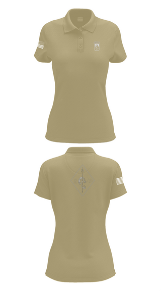 Womens Short Sleeve Performance Polo, Chosen Co. 1-102D INF, Army, Teamtime, Team time, sublimation, custom sports apparel, team uniforms, spirit wear, spiritwear, sports uniforms, custom shirts, team store, custom team store, fundraiser sports, apparel fundraiser