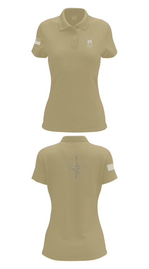 Womens Short Sleeve Performance Polo, Chosen Co. 1-102D INF, Army, Teamtime, Team time, sublimation, custom sports apparel, team uniforms, spirit wear, spiritwear, sports uniforms, custom shirts, team store, custom team store, fundraiser sports, apparel fundraiser