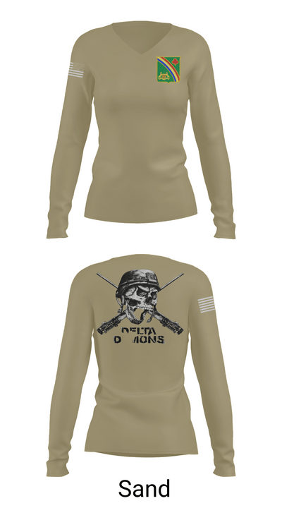 1st Battalion 69th Infantry Regiment 40459574 Women's Long Sleeve V-neck Shirt - 97
