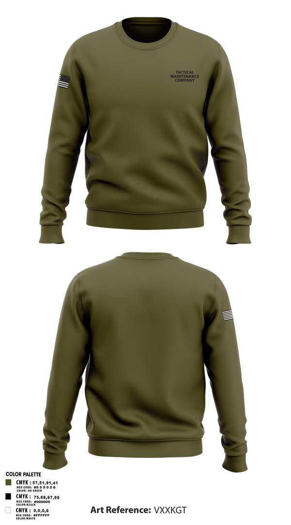 Crew Neck Sweatshirt, Tactical Maintenance Company, Marines, Teamtime, Team time, sublimation, custom sports apparel, team uniforms, spirit wear, spiritwear, sports uniforms, custom shirts, team store, custom team store, fundraiser sports, apparel fundraiser