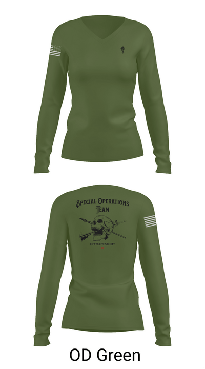 Special Operations Team 76879429 Women's Long Sleeve V-neck Shirt - 54