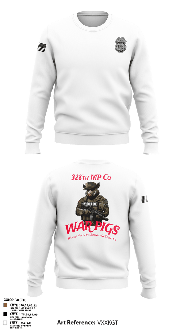 Crew Neck Sweatshirt, 328th MP Co., , Teamtime, Team time, sublimation, custom sports apparel, team uniforms, spirit wear, spiritwear, sports uniforms, custom shirts, team store, custom team store, fundraiser sports, apparel fundraiser