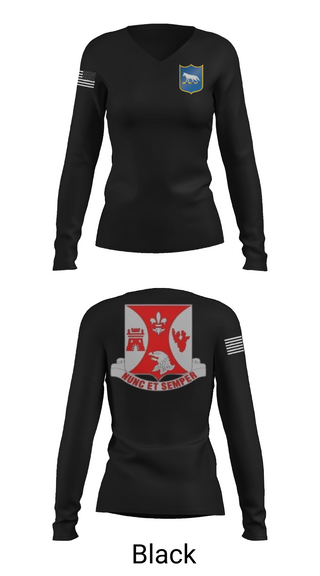 Womens Long Sleeve Vneck Shirt, 2/196th RTI, , Teamtime, Team time, sublimation, custom sports apparel, team uniforms, spirit wear, spiritwear, sports uniforms, custom shirts, team store, custom team store, fundraiser sports, apparel fundraiser