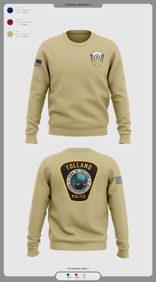 Crew Neck Sweatshirt, Tolland Police Department, , Teamtime, Team time, sublimation, custom sports apparel, team uniforms, spirit wear, spiritwear, sports uniforms, custom shirts, team store, custom team store, fundraiser sports, apparel fundraiser