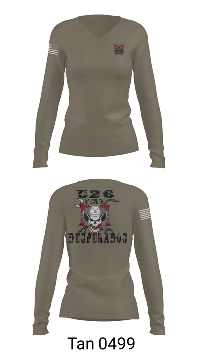 526th ECC Desperados FMT 5277023 Women's Long Sleeve V-neck Shirt - 77