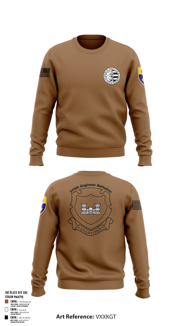 Crew Neck Sweatshirt, 132d MRBC, 579th EN BN, 49th MP DIV, , Teamtime, Team time, sublimation, custom sports apparel, team uniforms, spirit wear, spiritwear, sports uniforms, custom shirts, team store, custom team store, fundraiser sports, apparel fundraiser