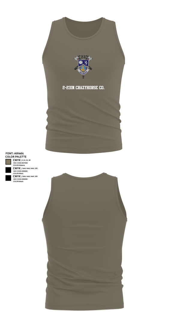Tank Top, 2-23IN CRAZYHORSE CO., , Teamtime, Team time, sublimation, custom sports apparel, team uniforms, spirit wear, spiritwear, sports uniforms, custom shirts, team store, custom team store, fundraiser sports, apparel fundraiser