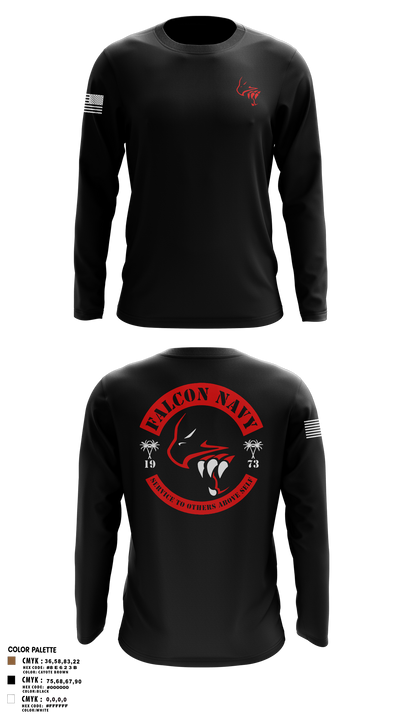 Falcon Navy 41884136 Long Sleeve Performance Shirt 3
