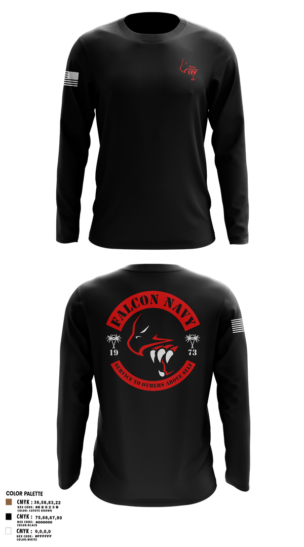 Long Sleeve Performance Shirt, Falcon Navy, , Teamtime, Team time, sublimation, custom sports apparel, team uniforms, spirit wear, spiritwear, sports uniforms, custom shirts, team store, custom team store, fundraiser sports, apparel fundraiser
