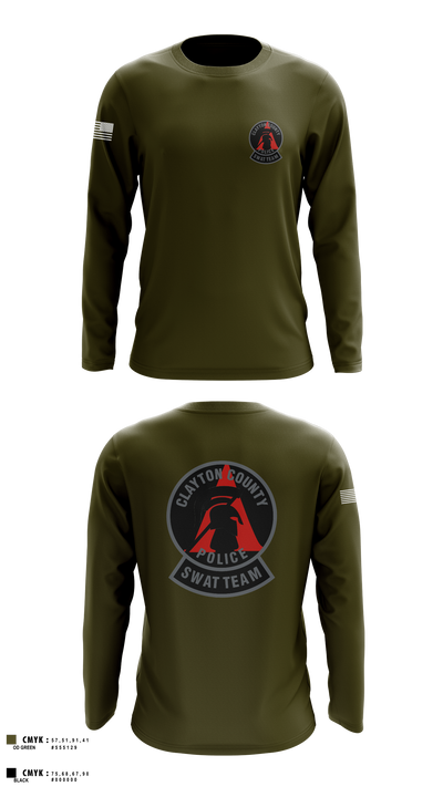 Clayton County Police SWAT Team 81902169 Long Sleeve Performance Shirt 1