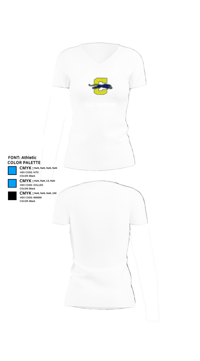 Clay Panthers 80292752 Women's Short Sleeve V-neck Shirt - 18