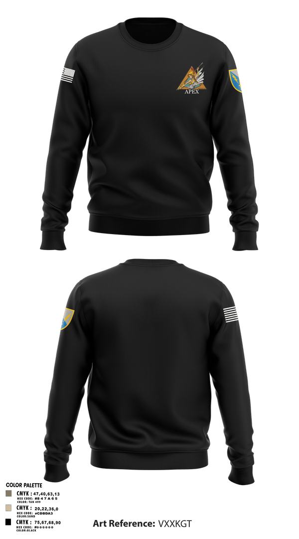 Crew Neck Sweatshirt, Apex, 502d IEW BN, Army, Teamtime, Team time, sublimation, custom sports apparel, team uniforms, spirit wear, spiritwear, sports uniforms, custom shirts, team store, custom team store, fundraiser sports, apparel fundraiser