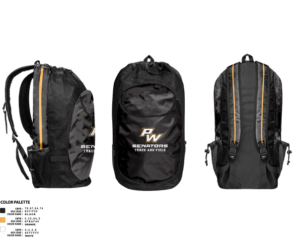 Gear Bag, Portsmouth West Middle School Track and Field, Track & Field, Teamtime, Team time, sublimation, custom sports apparel, team uniforms, spirit wear, spiritwear, sports uniforms, custom shirts, team store, custom team store, fundraiser sports, apparel fundraiser