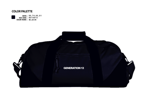 Duffle Bag, Generation 13, , Teamtime, Team time, sublimation, custom sports apparel, team uniforms, spirit wear, spiritwear, sports uniforms, custom shirts, team store, custom team store, fundraiser sports, apparel fundraiser