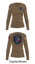 Cypress- Fairbanks ISD Police Department 56419862 Women's Long Sleeve V-neck Shirt - 16
