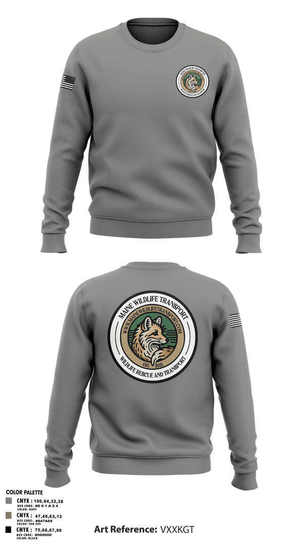 Crew Neck Sweatshirt, Maine Wildlife Transport, , Teamtime, Team time, sublimation, custom sports apparel, team uniforms, spirit wear, spiritwear, sports uniforms, custom shirts, team store, custom team store, fundraiser sports, apparel fundraiser