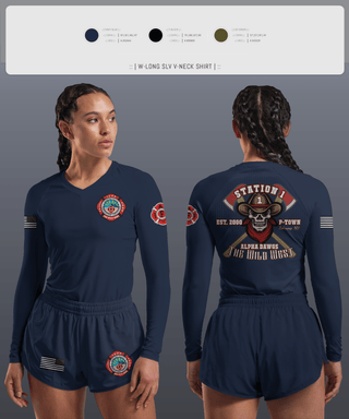 Womens Long Sleeve Vneck Shirt, PVFR, Fire Department, Teamtime, Team time, sublimation, custom sports apparel, team uniforms, spirit wear, spiritwear, sports uniforms, custom shirts, team store, custom team store, fundraiser sports, apparel fundraiser