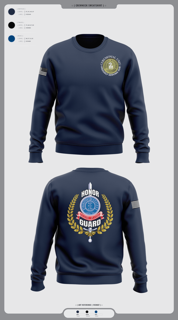 Crew Neck Sweatshirt, Twu Local 100 Ceremonial Unit & Honor Guard, , Teamtime, Team time, sublimation, custom sports apparel, team uniforms, spirit wear, spiritwear, sports uniforms, custom shirts, team store, custom team store, fundraiser sports, apparel fundraiser