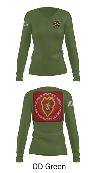 Womens Long Sleeve Vneck Shirt, 25th infantry division C-Btry 1/8 FA, , Teamtime, Team time, sublimation, custom sports apparel, team uniforms, spirit wear, spiritwear, sports uniforms, custom shirts, team store, custom team store, fundraiser sports, apparel fundraiser