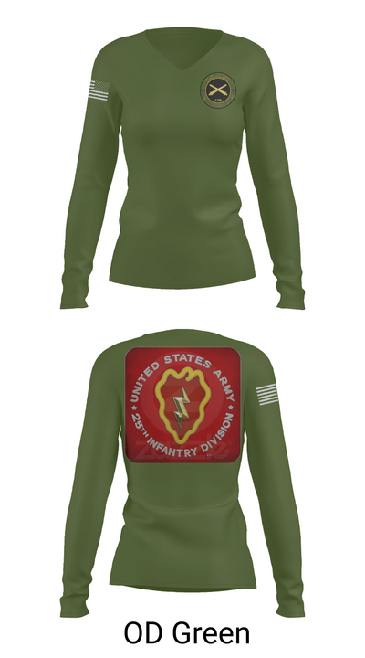 25th infantry division C-Btry 1/8 FA 8241745 Women's Long Sleeve V-neck Shirt - 57