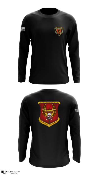 3rd Battalion 3rd Marines India Co. 18315105 Long Sleeve Performance Shirt 2