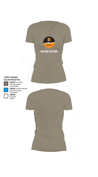 Womens Short Sleeve Vneck Shirt, Balkan Electric, , Teamtime, Team time, sublimation, custom sports apparel, team uniforms, spirit wear, spiritwear, sports uniforms, custom shirts, team store, custom team store, fundraiser sports, apparel fundraiser