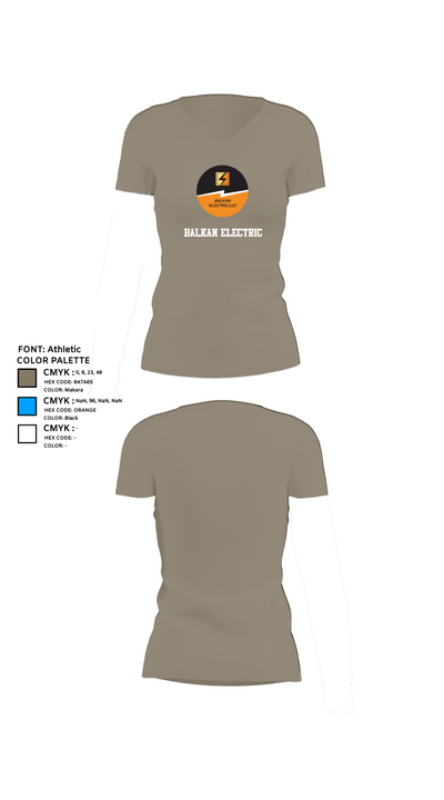 Balkan Electric 74934219 Women's Short Sleeve V-neck Shirt - 29