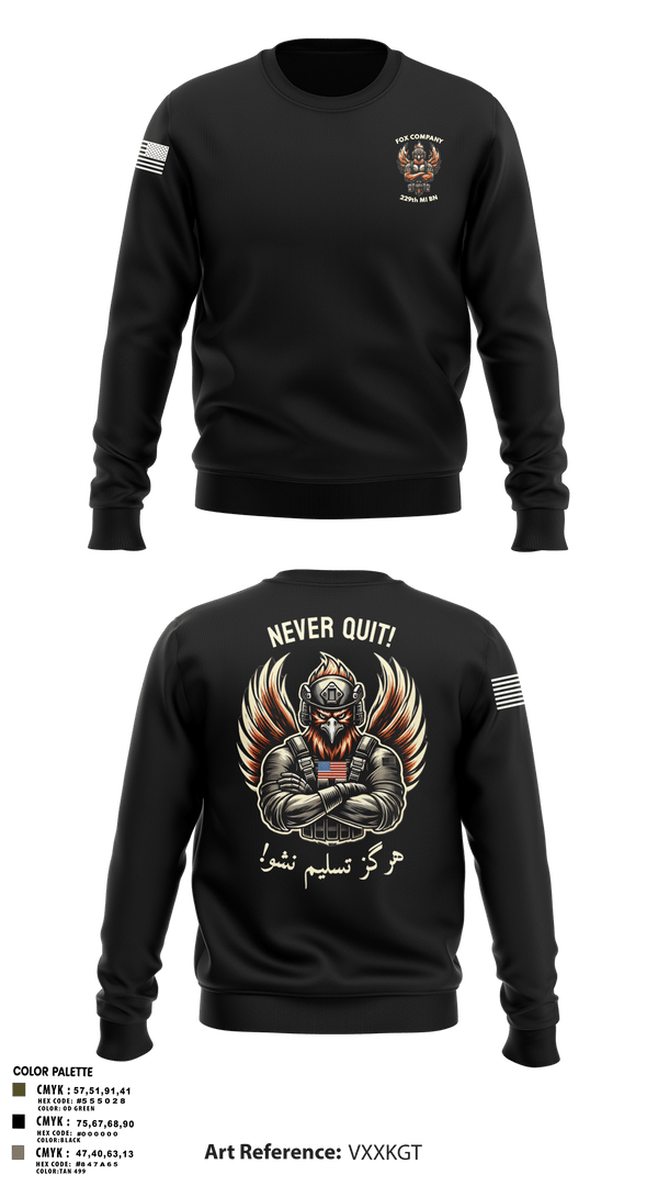 Crew Neck Sweatshirt, F CO, 229th MI BN, , Teamtime, Team time, sublimation, custom sports apparel, team uniforms, spirit wear, spiritwear, sports uniforms, custom shirts, team store, custom team store, fundraiser sports, apparel fundraiser
