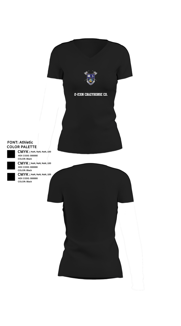 Womens Short Sleeve Vneck Shirt, 2-23IN CRAZYHORSE CO., , Teamtime, Team time, sublimation, custom sports apparel, team uniforms, spirit wear, spiritwear, sports uniforms, custom shirts, team store, custom team store, fundraiser sports, apparel fundraiser