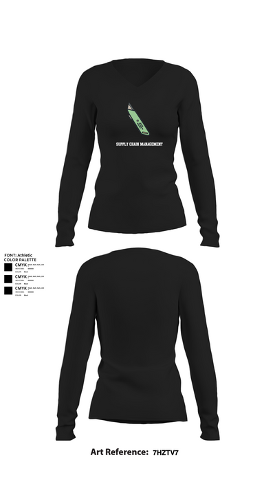 Supply Chain Management 82795963 Women's Long Sleeve V-neck Shirt - 22