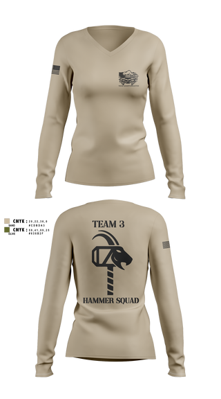 Womens Long Sleeve Vneck Shirt, 900th QUARTERMASTER, , Teamtime, Team time, sublimation, custom sports apparel, team uniforms, spirit wear, spiritwear, sports uniforms, custom shirts, team store, custom team store, fundraiser sports, apparel fundraiser